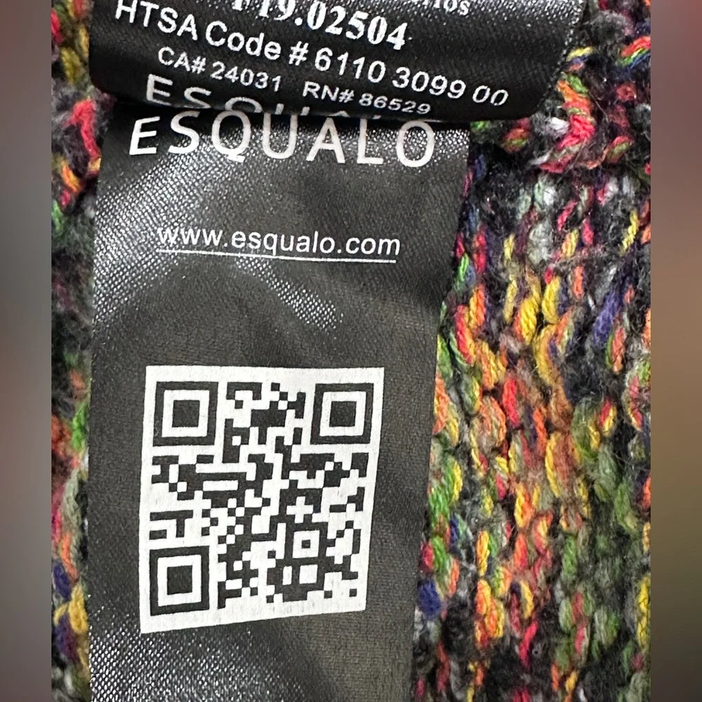 Esqualo Multicolor Knit Fringe Open Front Cardigan Sweater‎ Pockets M - Picture 12 of 12